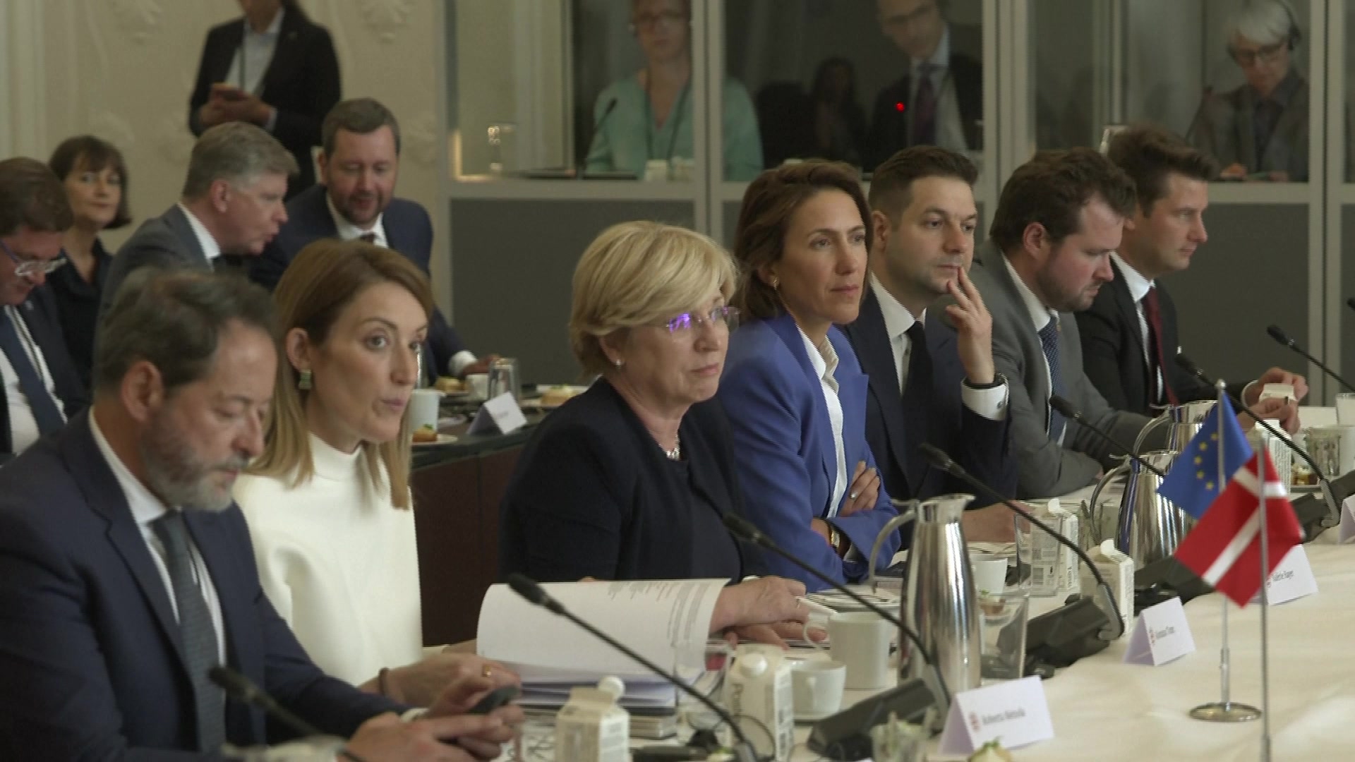 EP Conference of Presidents meets with the incoming Danish Presidency of the Council: extracts from meeting and family photo with Søren GADE, Speaker of the Danish Parliament, and members of political groups of the Danish Parliament